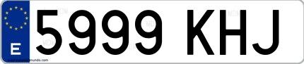 Ejemplo de matrícula española 5999 KHJ