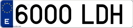 Ejemplo de matrícula de coche ordinaria 6000 LDH