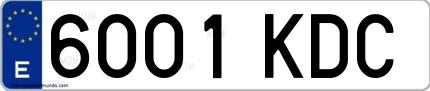 Ejemplo de matrícula española 6001 KDC