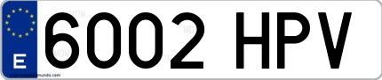 Ejemplo de matrícula española 6002 HPV