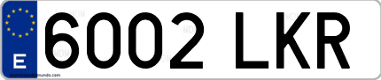 Ejemplo de matrícula de coche ordinaria 6002 LKR