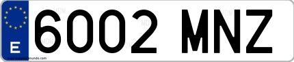Ejemplo de matrícula española 6002 MNZ