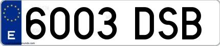 Ejemplo de matrícula española 6003 DSB