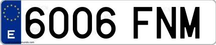 Ejemplo de matrícula española 6006 FNM