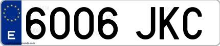 Ejemplo de matrícula española 6006 JKC
