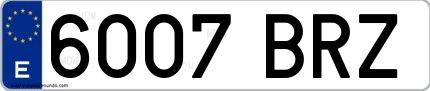 Ejemplo de matrícula española 6007 BRZ