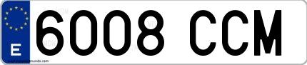 Ejemplo de matrícula española 6008 CCM