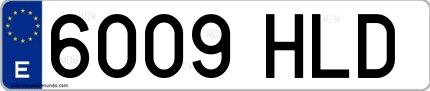 Ejemplo de matrícula española 6009 HLD