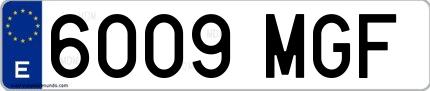 Ejemplo de matrícula española 6009 MGF