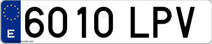 Ejemplo de matrícula española 6010 LPV