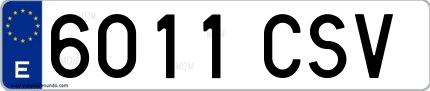 Ejemplo de matrícula española 6011 CSV