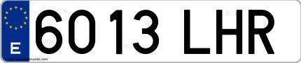 Ejemplo de matrícula española 6013 LHR
