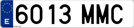 Ejemplo de matrícula española 6013 MMC