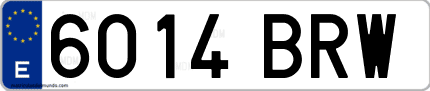 Ejemplo de matrícula de coche ordinaria 6014 BRW