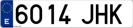 Ejemplo de matrícula española 6014 JHK