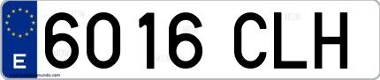 Ejemplo de matrícula española 6016 CLH
