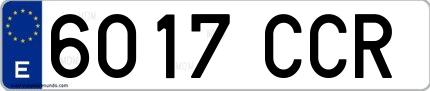 Ejemplo de matrícula española 6017 CCR