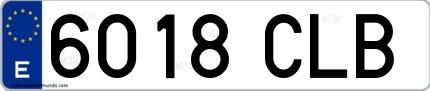 Ejemplo de matrícula española 6018 CLB