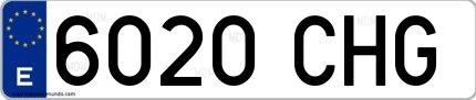 Ejemplo de matrícula española 6020 CHG