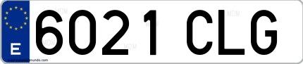 Ejemplo de matrícula española 6021 CLG