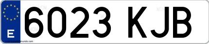 Ejemplo de matrícula española 6023 KJB