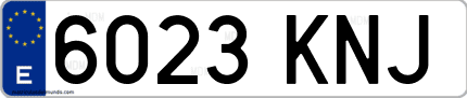 Ejemplo de matrícula de coche ordinaria 6023 KNJ