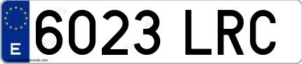 Ejemplo de matrícula española 6023 LRC