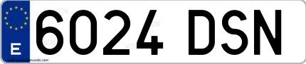 Ejemplo de matrícula española 6024 DSN