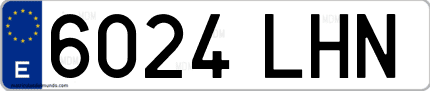 Ejemplo de matrícula de coche ordinaria 6024 LHN