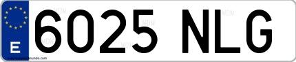Ejemplo de matrícula española 6025 NLG