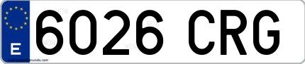 Ejemplo de matrícula española 6026 CRG
