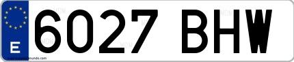 Ejemplo de matrícula española 6027 BHW