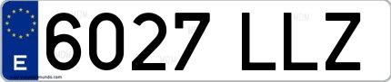 Ejemplo de matrícula española 6027 LLZ