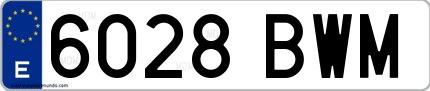 Ejemplo de matrícula española 6028 BWM