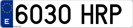 Ejemplo de matrícula de coche ordinaria 6030 HRP