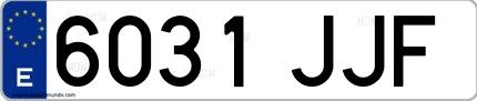 Ejemplo de matrícula española 6031 JJF