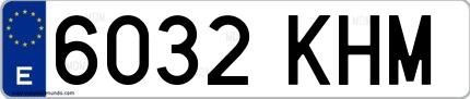 Ejemplo de matrícula española 6032 KHM