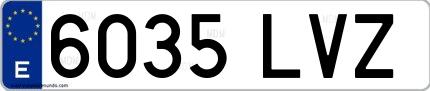 Ejemplo de matrícula española 6035 LVZ