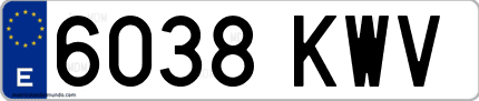 Ejemplo de matrícula de coche ordinaria 6038 KWV