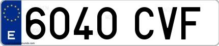 Ejemplo de matrícula de coche ordinaria 6040 CVF
