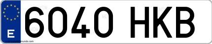 Ejemplo de matrícula española 6040 HKB