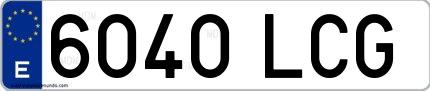 Ejemplo de matrícula española 6040 LCG