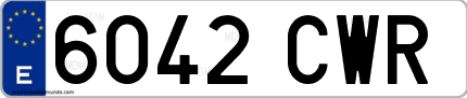 Ejemplo de matrícula de coche ordinaria 6042 CWR