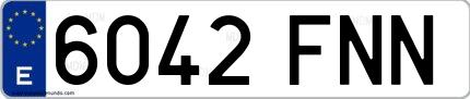 Ejemplo de matrícula española 6042 FNN