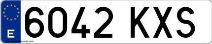 Ejemplo de matrícula española 6042 KXS