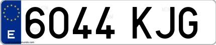 Ejemplo de matrícula española 6044 KJG