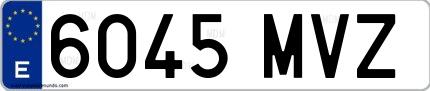 Ejemplo de matrícula española 6045 MVZ