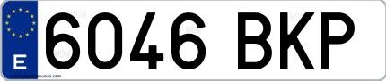 Ejemplo de matrícula española 6046 BKP