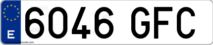 Ejemplo de matrícula de coche ordinaria 6046 GFC