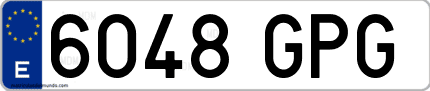 Ejemplo de matrícula de coche ordinaria 6048 GPG